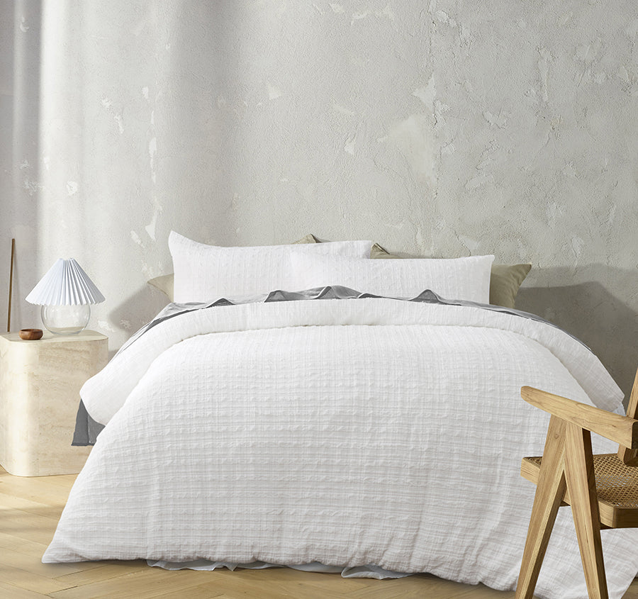 Augusta Quilt Cover Set Range White