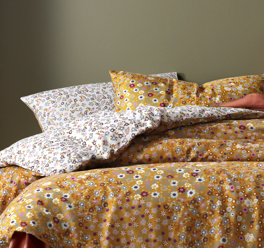 Lisa Quilt Cover Set Range Ochre - Image 4