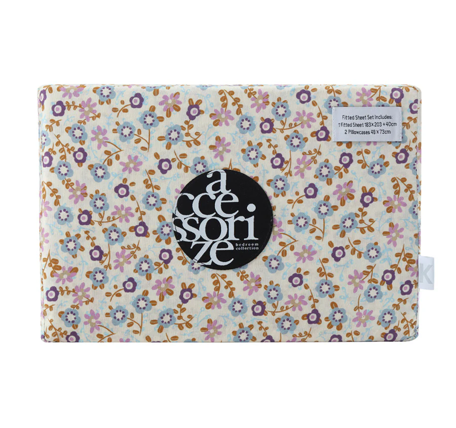 Lisa Washed Cotton Fitted Sheet Combo Set Ochre - Image 4