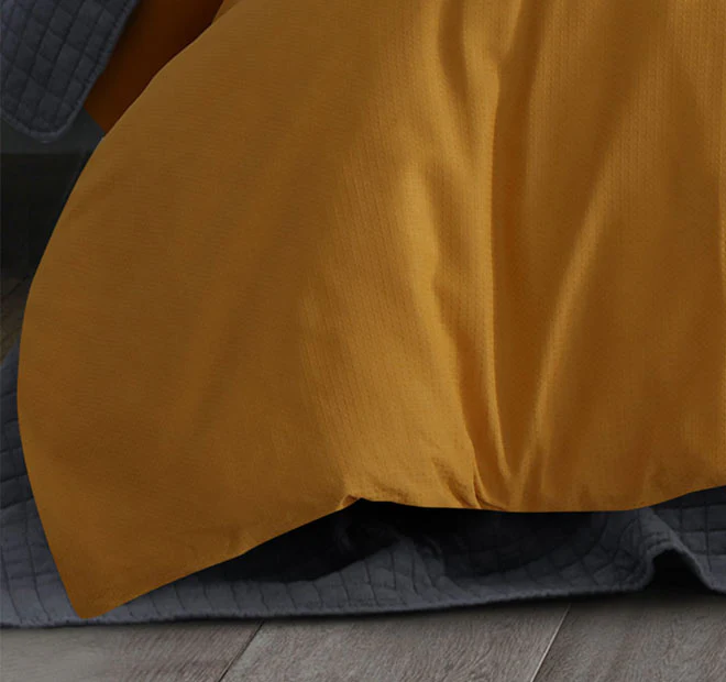 Waffle Quilt Cover Set Range Ochre - Image 3
