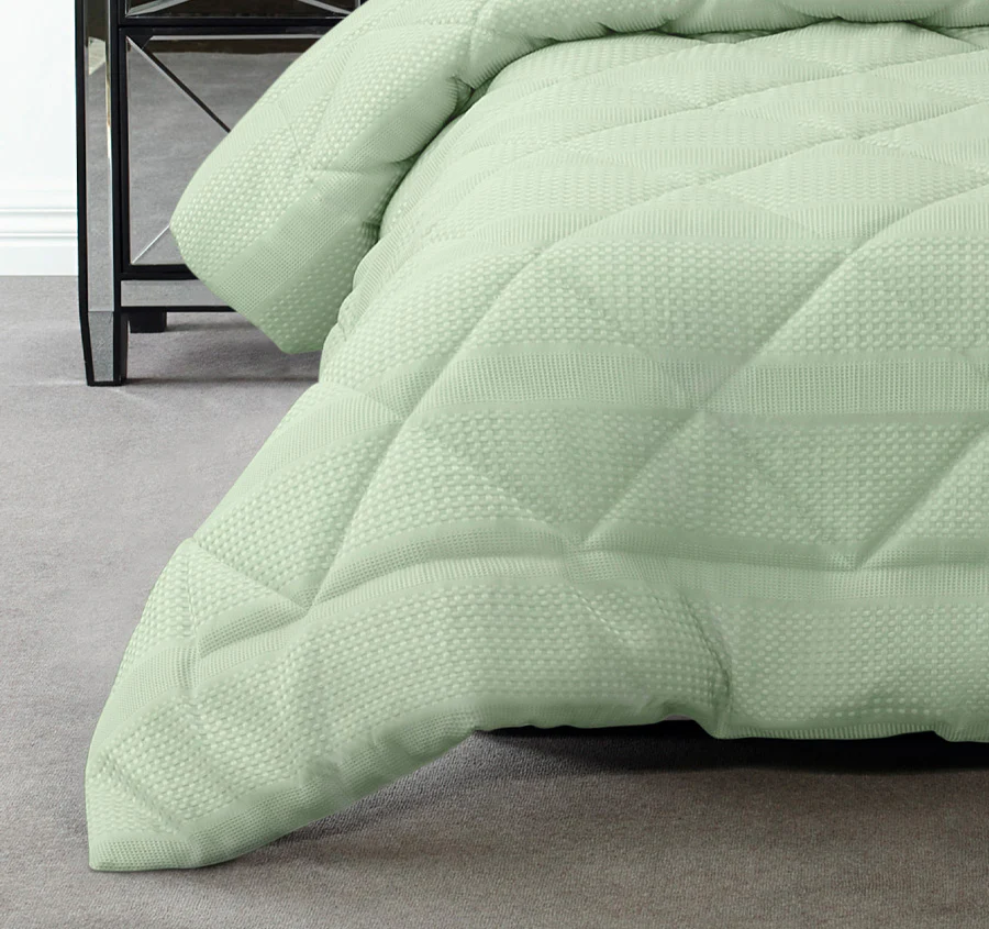 Waffle Stripe Comforter Set Range Sage - Image 3