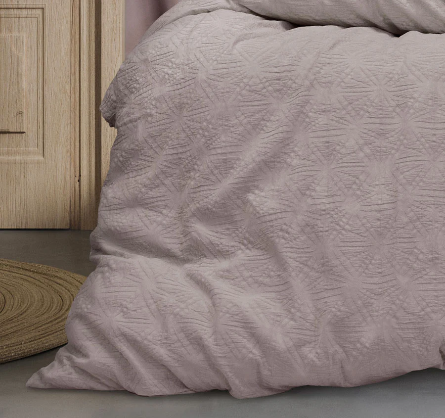 Cabo Quilt Cover Set Range Dusty Mauve - Image 3