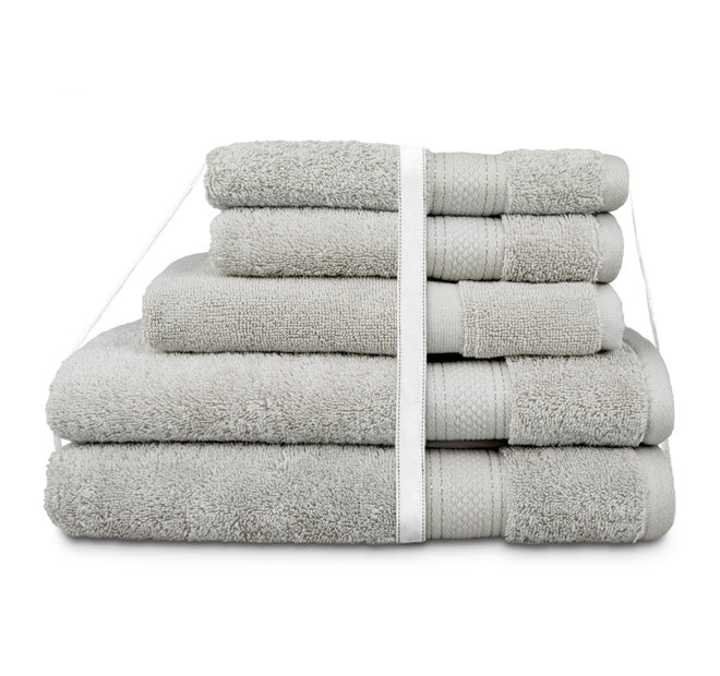 St Regis 5 Piece 600GSM Cotton Towel Set Silver - Image 3