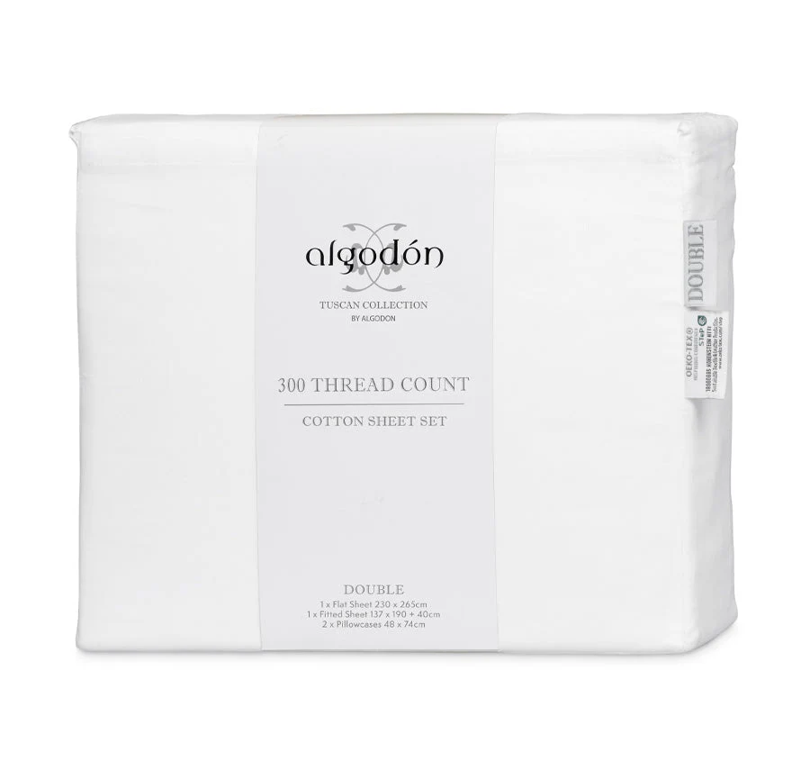 Tuscan Collection Cotton Percale Sheet Set Range White - Image 5