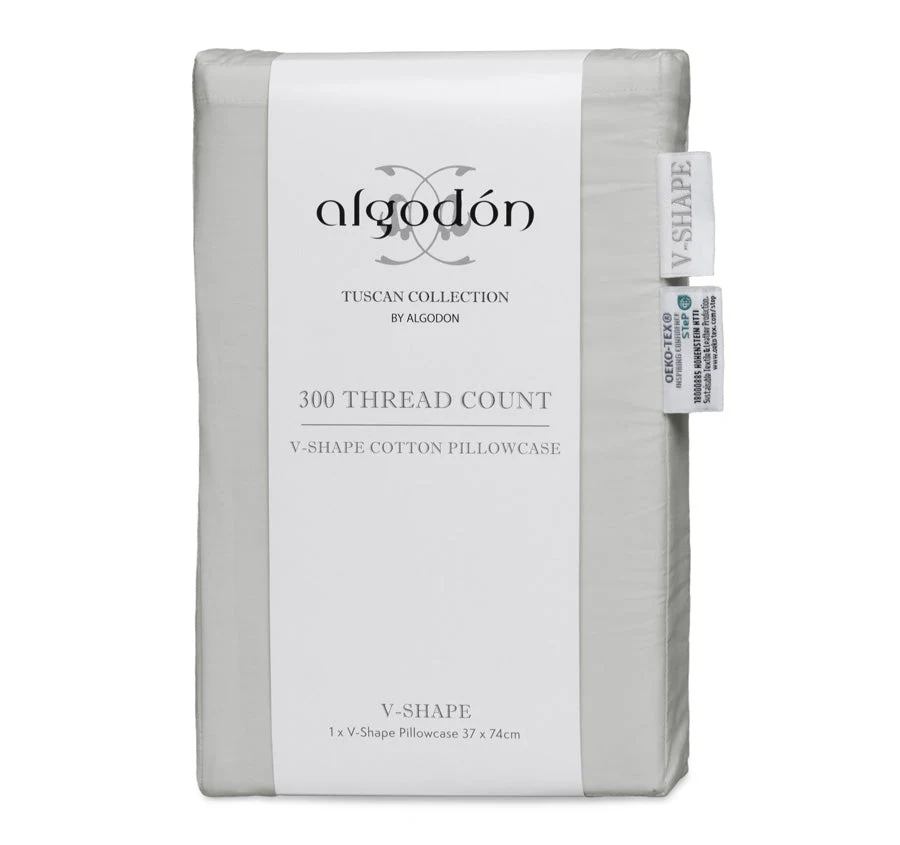 Tuscan Collection Cotton Percale V-Shape Pillowcase Silver - Image 3
