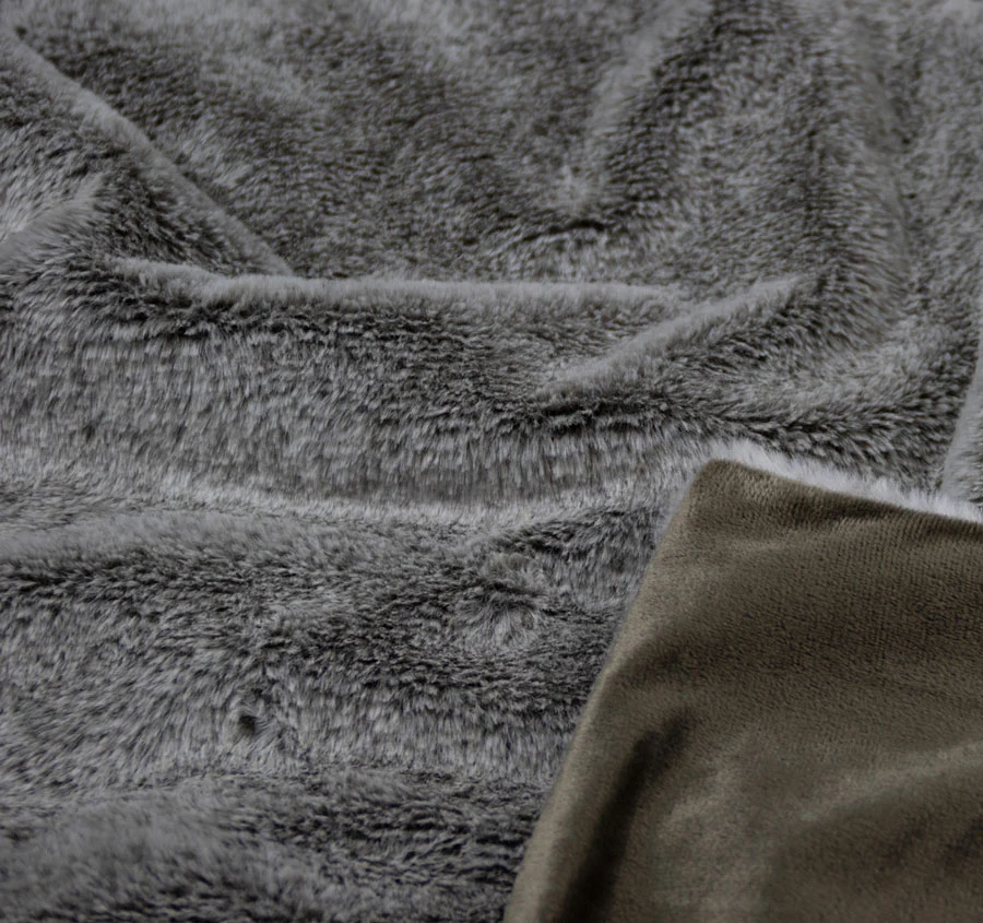 Faux Fur 130x170cm Throw Rug Brown - Image 2