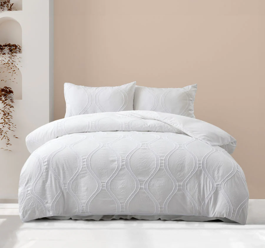 Lucy Quilt Cover Set Range White