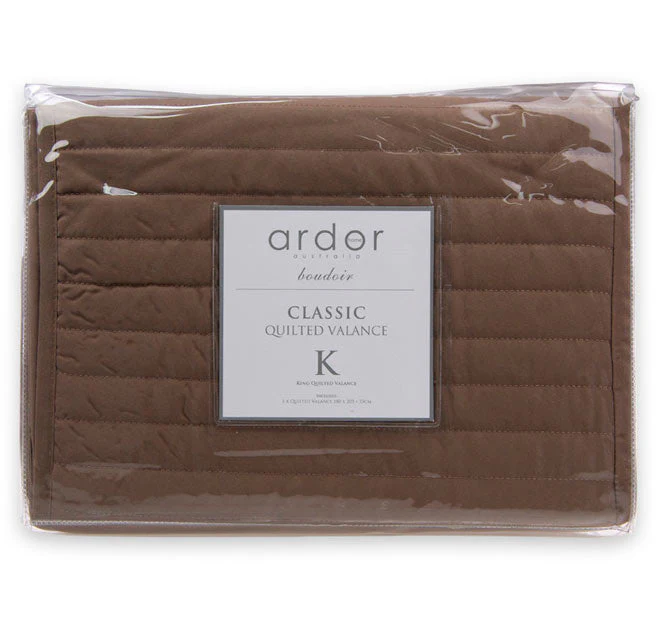 Microfibre Quilted Valance Range Mocha - Image 3