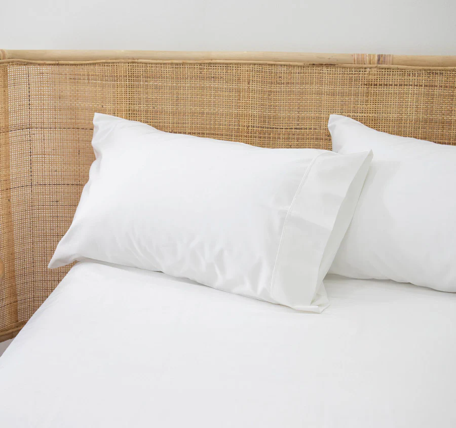 Bamboo Eco 400THC Cotton Standard Pillowcase Pair White - Image 3