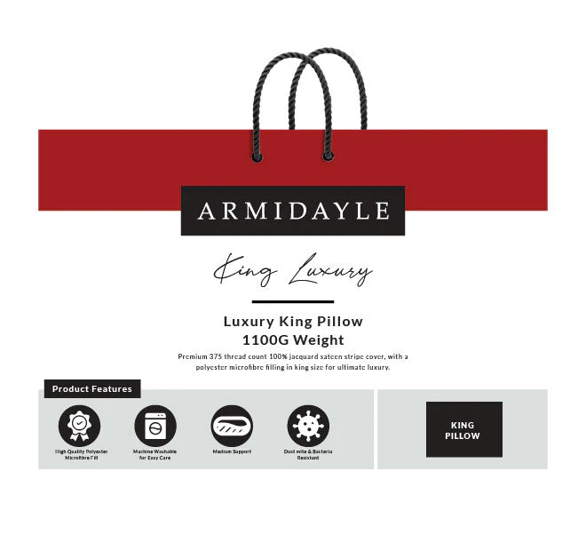 Luxury 1100g King Medium Pillow