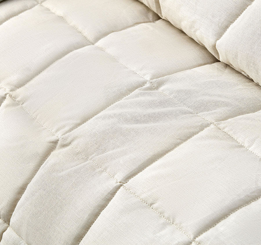 Stonewashed French Linen Coverlet Set Range Natural - Image 2