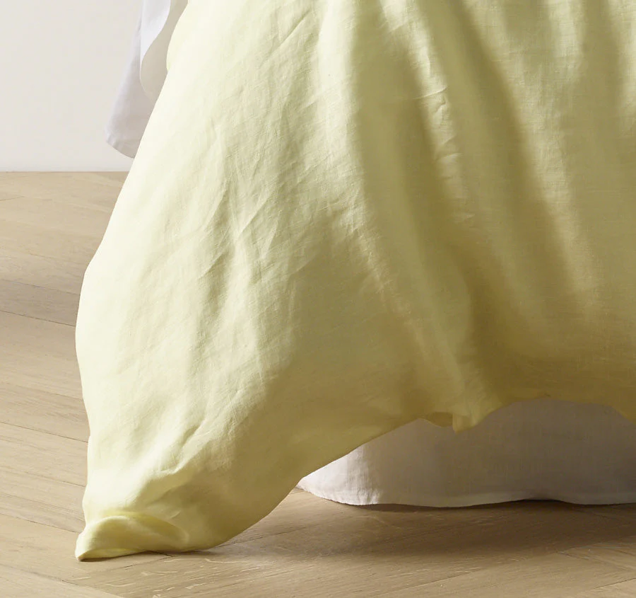 Stonewashed French Linen Quilt Cover Set Range Butter - Image 3