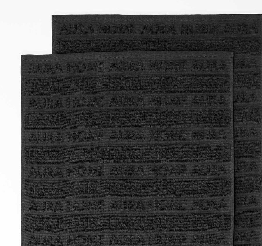 Ava Australian Cotton 2 Pack Tea Towel Black and Black - Image 2