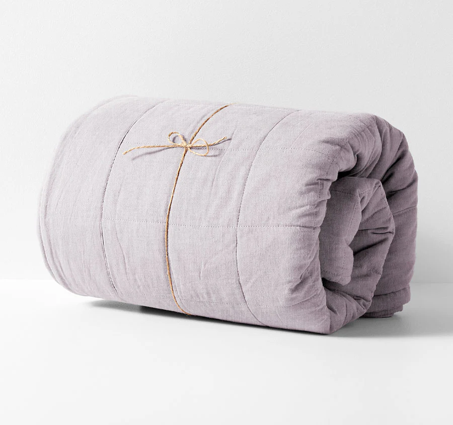 Chambray Bed Cover Lilac - Image 6