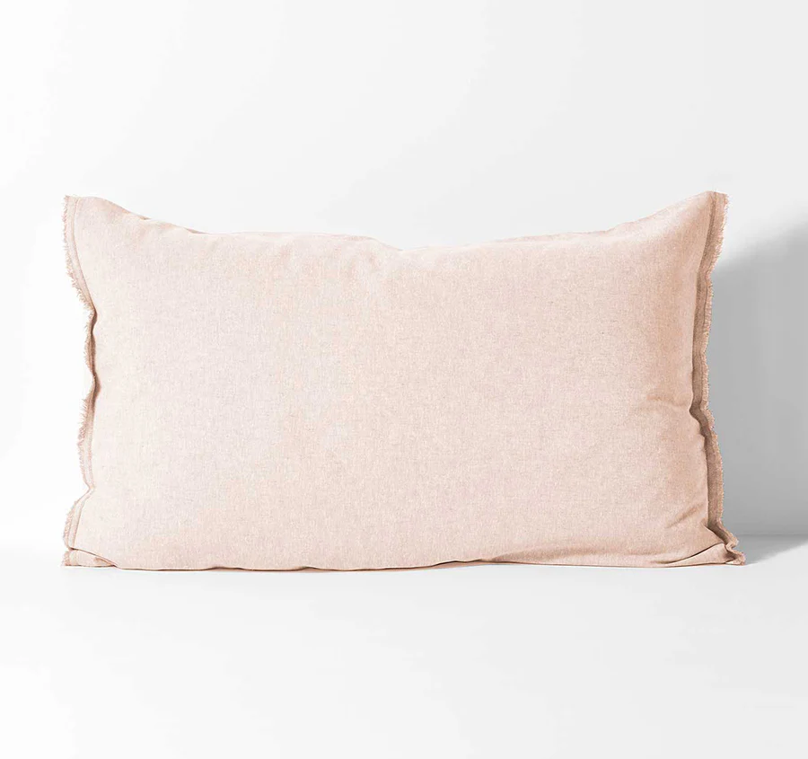 Chambray Fringe Standard Pillowcase Shell Pink