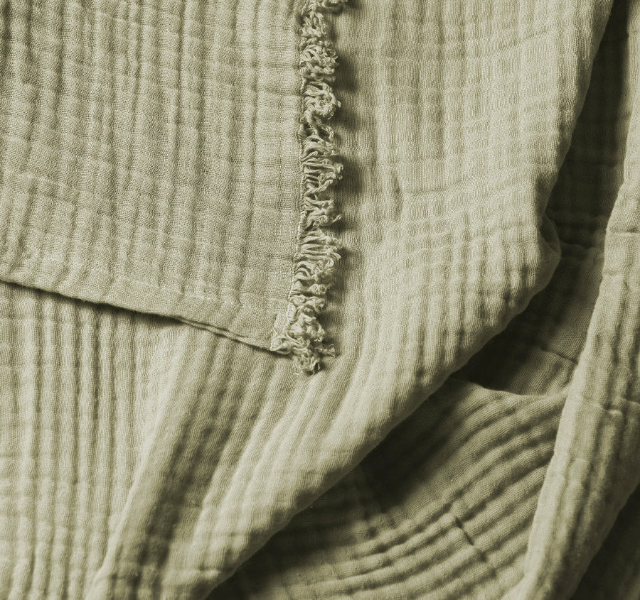 Crinkle Bed Throw Elm - Image 2