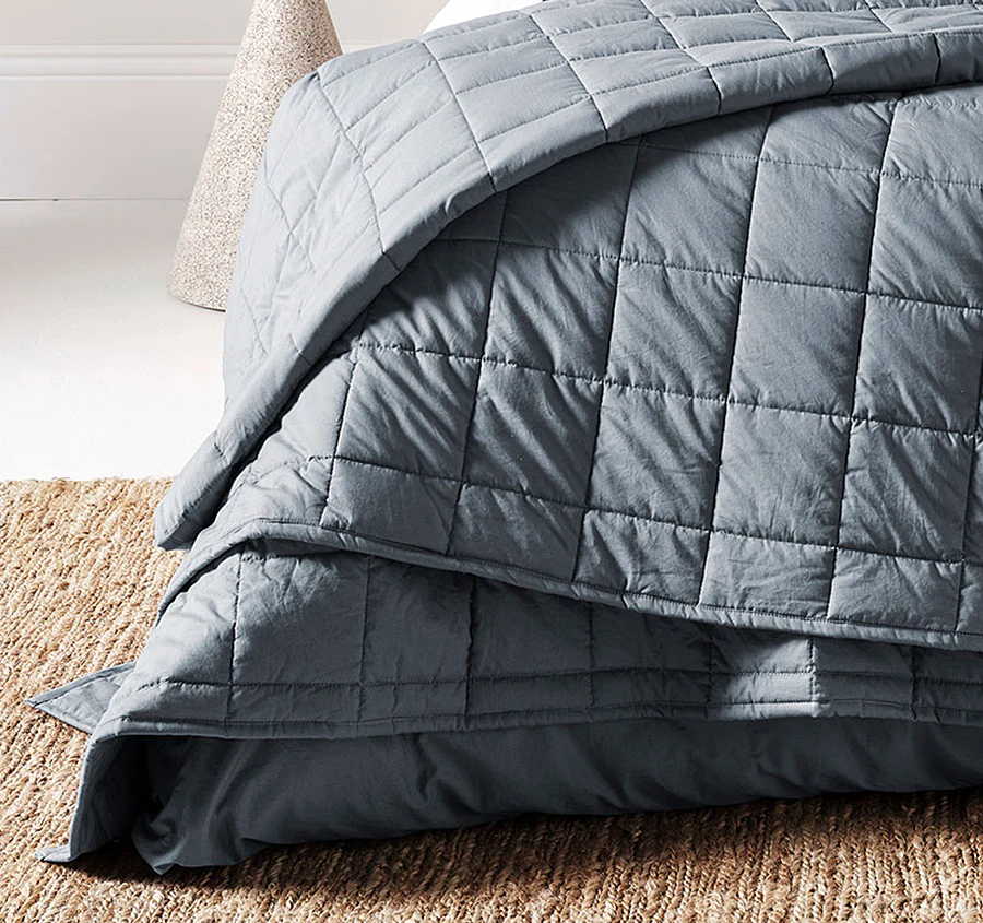 Evie Organic Cotton Coverlet Denim - Image 3