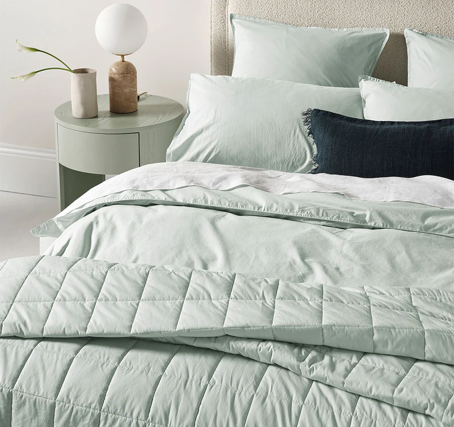 Evie Organic Cotton Coverlet Mist - Image 4
