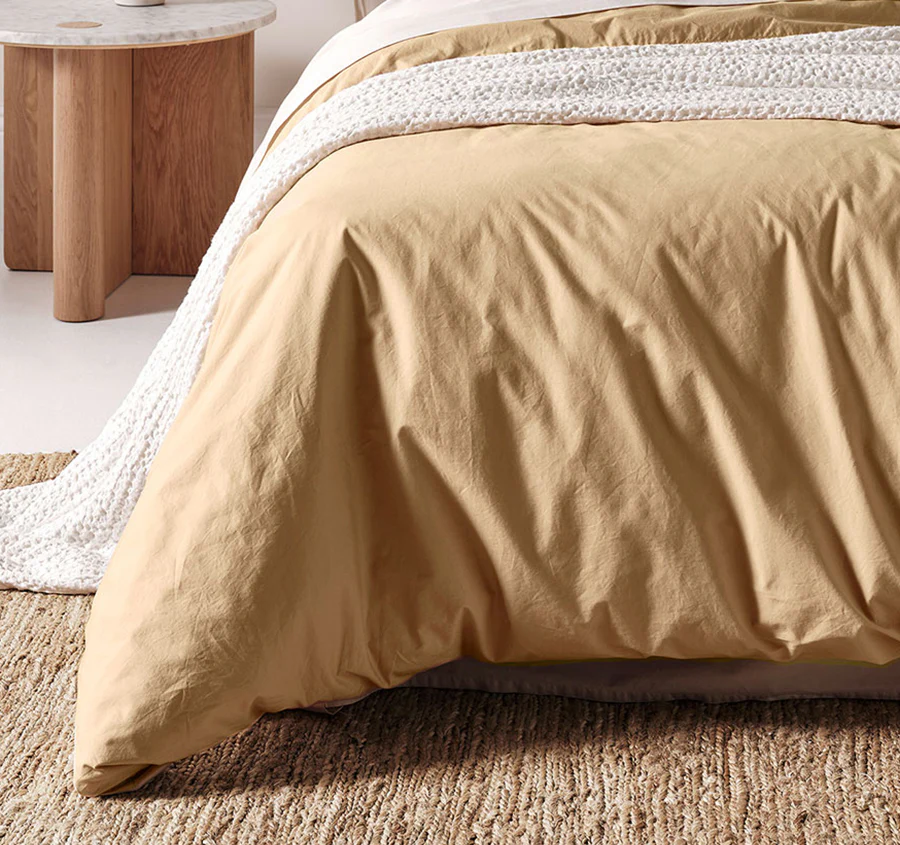 Evie Organic Cotton Quilt Cover Range Caramel - Image 3