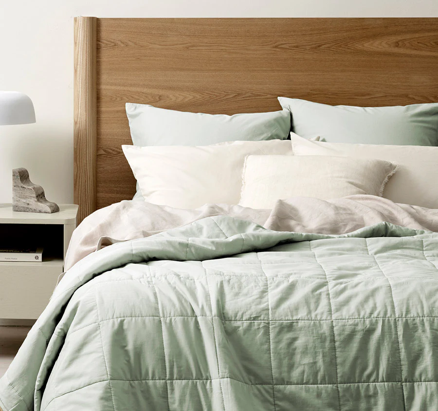 Halo Organic Cotton Coverlet Sage - Image 4