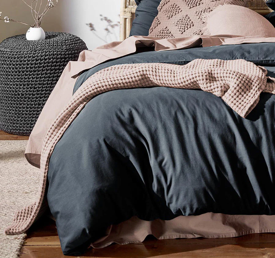 Halo Organic Cotton Quilt Cover Range Steel - Image 2
