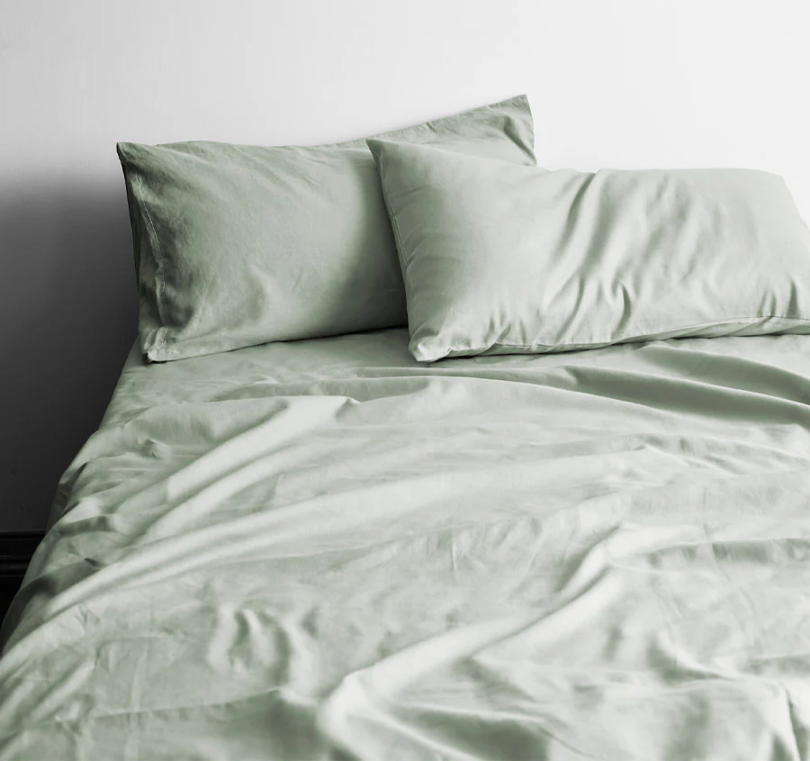 Halo Organic Cotton Sheet Set Range Sage