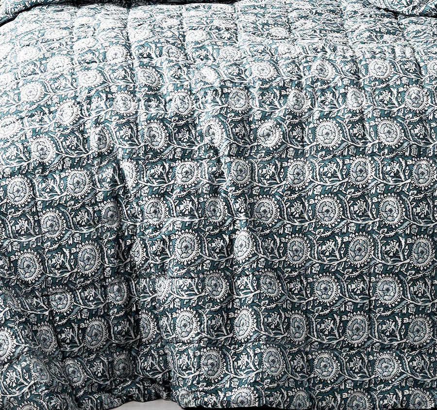 Jaipur Coverlet Mineral and Indian Teal - Image 2