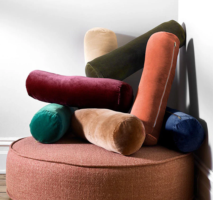 Luxury Velvet 18x60cm Filled Bolster Hazelnut - Image 4