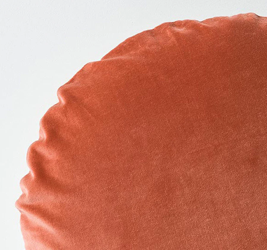 Luxury Velvet 55cm Filled Round Cushion Brandy - Image 2