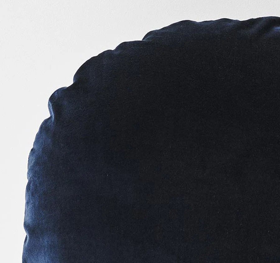 Luxury Velvet 55cm Filled Round Cushion Slate - Image 2