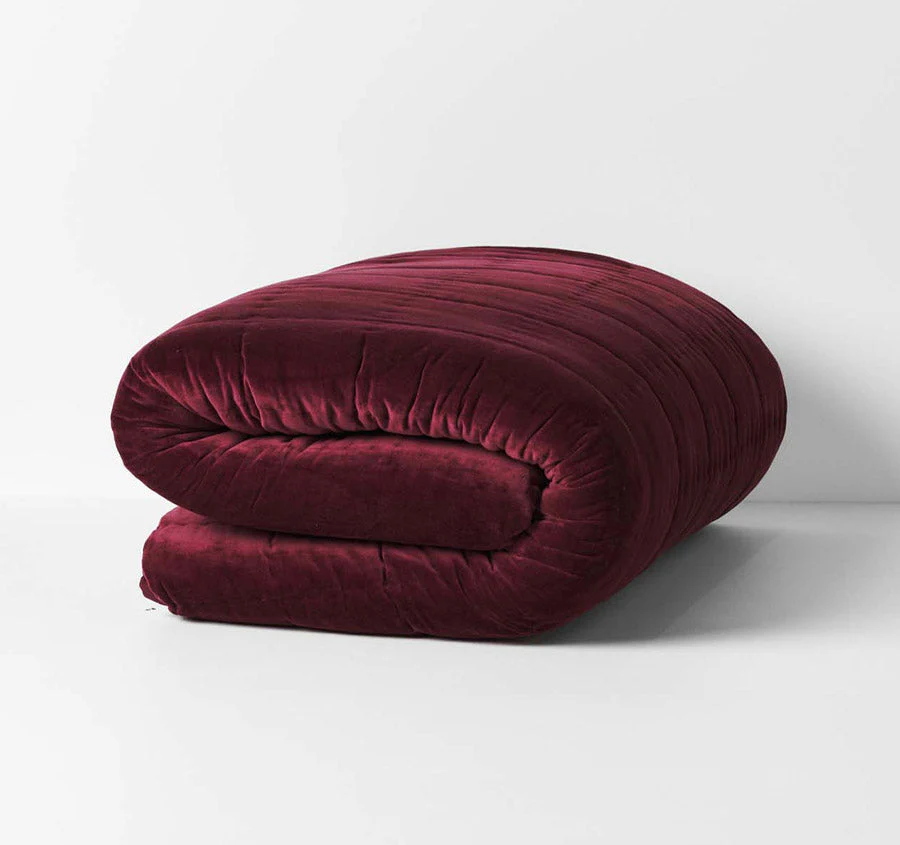 Luxury Velvet Coverlet Merlot - Image 4