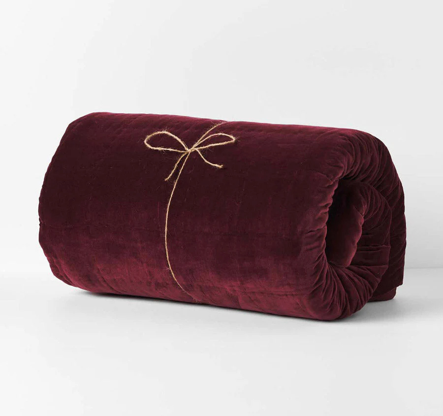Luxury Velvet Coverlet Merlot - Image 5