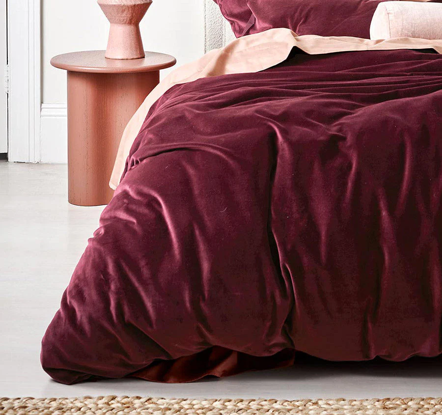 Luxury Velvet Quilt Cover Range Merlot - Image 3