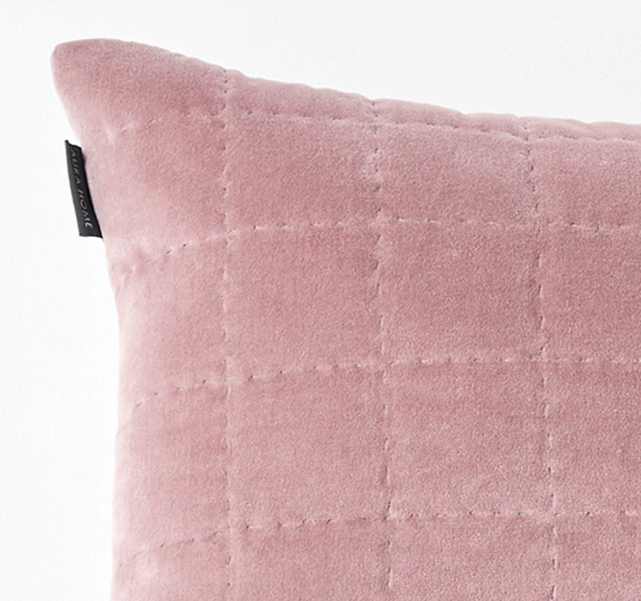 Luxury Velvet Quilted 40x60cm Filled Cushion Heather - Image 2
