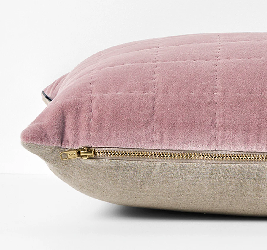 Luxury Velvet Quilted 40x60cm Filled Cushion Heather - Image 4