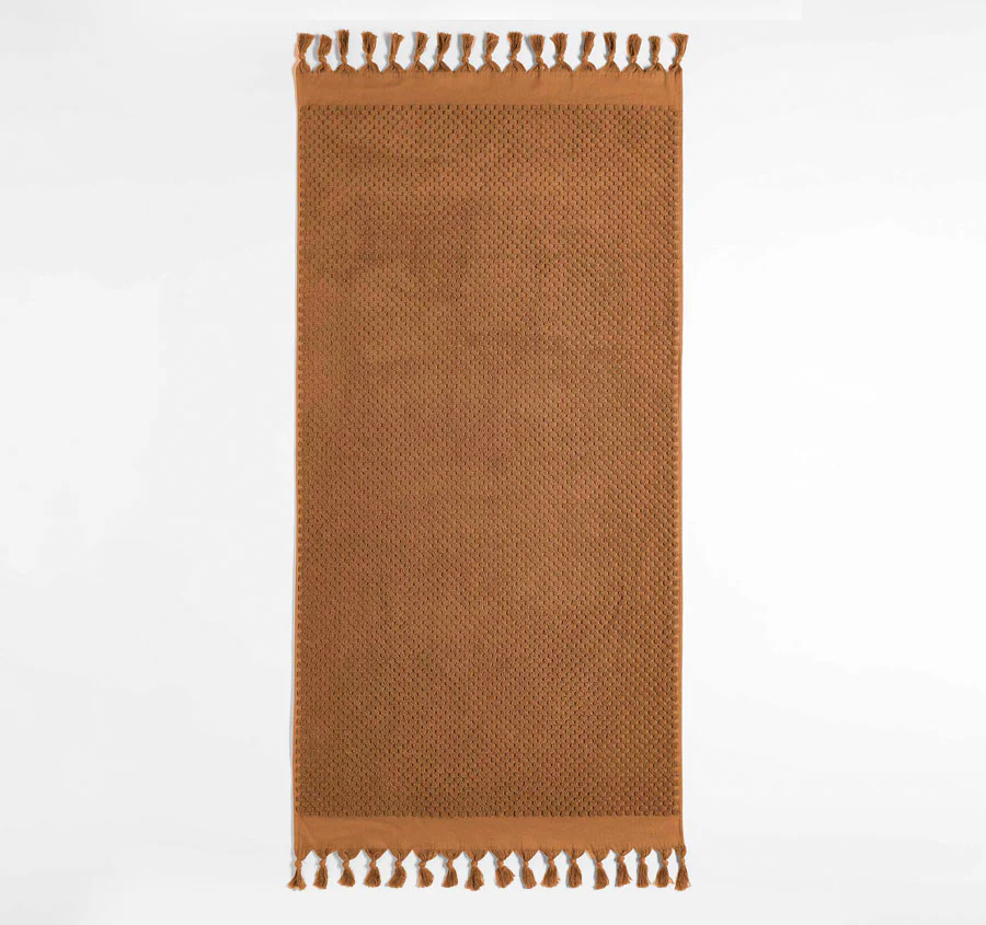 Milos 5 Piece 650GSM Cotton Bath Towel Set Caramel - Image 4