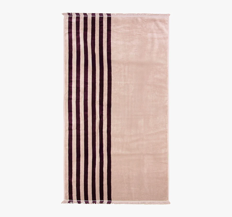 Palma Stripe 560GSM Cotton Bath Towel Range Mulberry and Shell