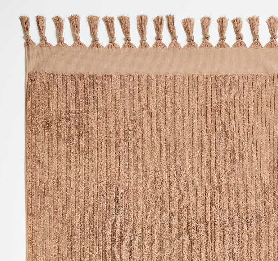 Paros Rib 580GSM Cotton Bath Towel Range Clay - Image 2