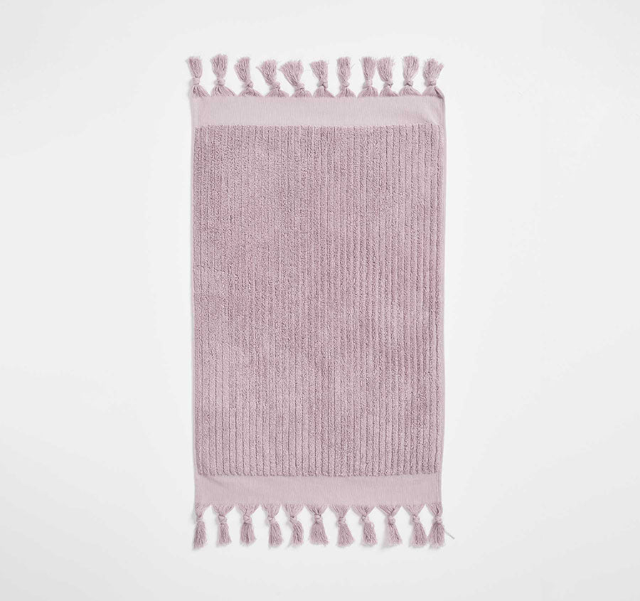 Paros Rib 580GSM Cotton Bath Towel Range Lilac - Image 5
