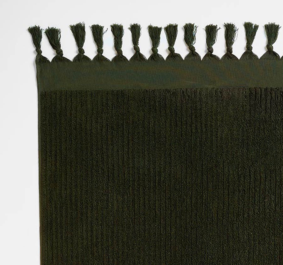 Paros Rib 580GSM Cotton Bath Towel Range Olive Night - Image 2