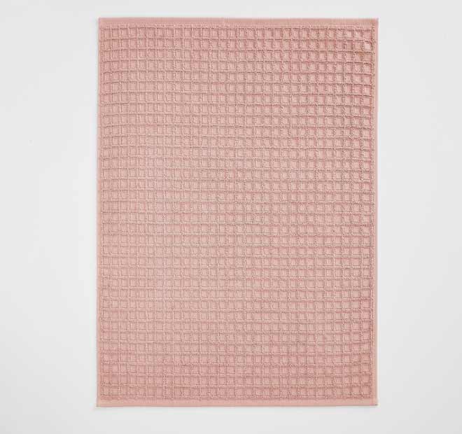 Waffle 5 Piece 580GSM Cotton Bath Towel Set Pink Clay - Image 4