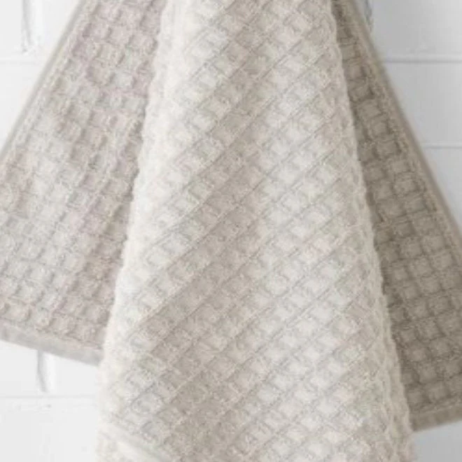 Waffle 580GSM Cotton Bath Towel Range Natural - Image 2