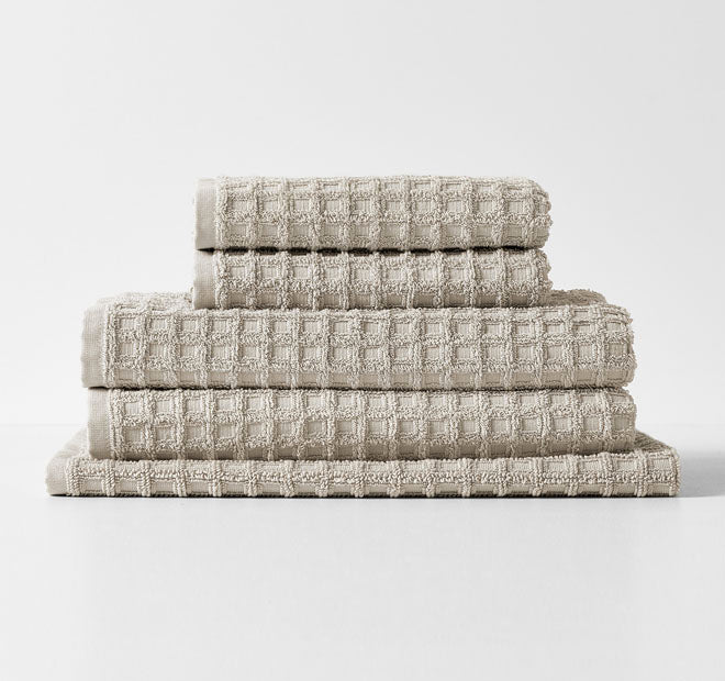 Waffle 580GSM Cotton Bath Towel Range Natural - Image 5
