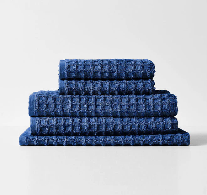 Waffle 840GSM Cotton Bath Mat Bijou Blue - Image 3
