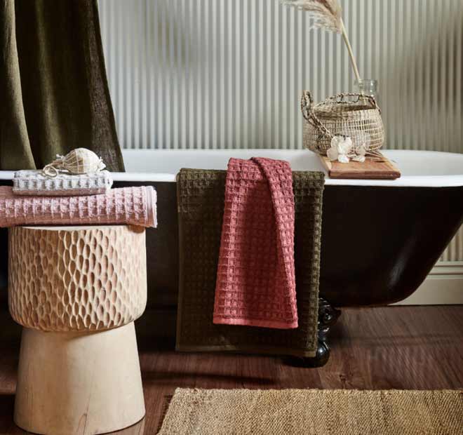 Waffle 840GSM Cotton Bath Mat Mahogany - Image 4