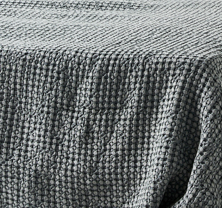 Waffle Bed Throw Dusty Blue - Image 2