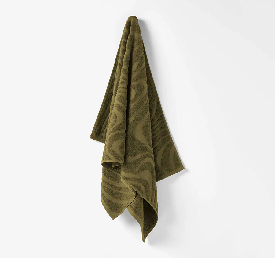 Wave 5 Piece 550GSM Cotton Bath Towel Set Willow - Image 3