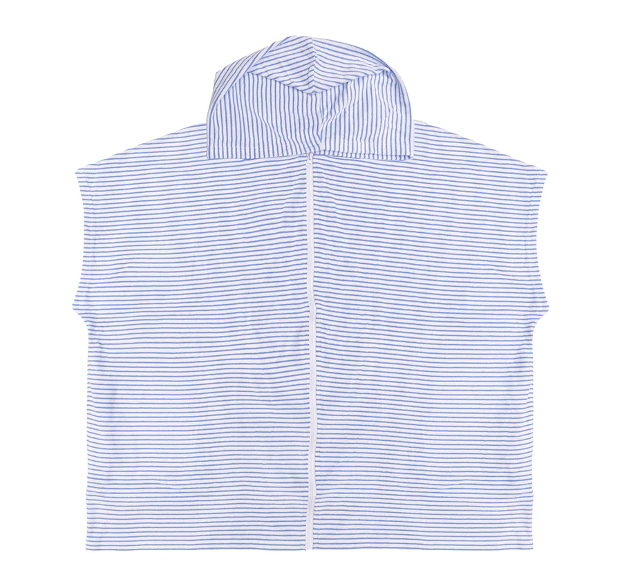 Adult Zip Front Poncho Blue - Image 2