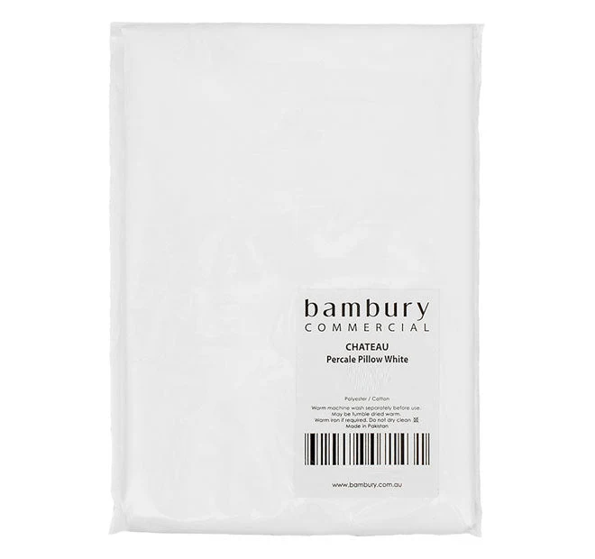 Chateau 210THC Polyester Cotton King Pillowcase White - Image 2