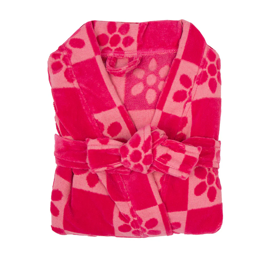 Daisy Check Cotton Robe Pink - Image 3